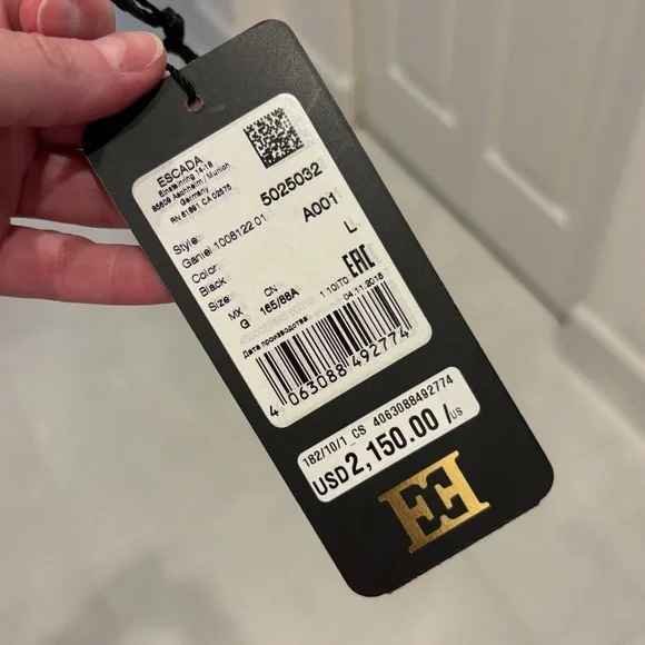 Escada Ganiel Black Sparkle Gown Size Large Resort 2018 Collection Black Tie - Picture 3 of 16